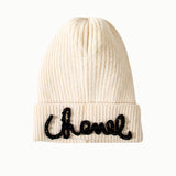 Toboggan Hat Autumn Hat Wool Pearl Knitted Woolen Cap Beanie Hat