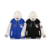 Baby Blue Varsity Jacket Baseball Jacket Men's Embroidery Casual Hooded Jacket