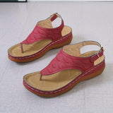 Women Open Toe Sandals Flats Spring/Summer Roman Buckle Large Size Shoes