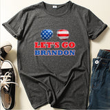Let'S Go Brandon T Shirt Us Printed Short-Sleeved Top
