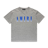 Amiri T Shirt Gradient Letter Flower Casual Hip Hop Short Sleeve T-shirt
