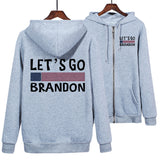 Let'S Go Brandon Hoodie English Letters Fashion Hooded Zipper Sweatshirt
