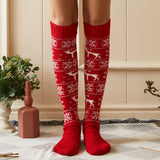 Winter Chunky Cable Thick Knit Thigh High Socks Long Stockings Boot Fall/Winter Christmas Woolen Yarn Socks Stockings