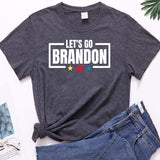 Let's Go Brandon T Shirt Letter Print Short-Sleeve T-shirt Women's Top