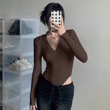 Maddy Euphoria Outfits Women's Spring and Autumn Sexy Women's Long Sleeve V-neck
