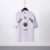 Jesus Is King T Shirt Loose Letter Print Men's and Women's Short-Sleeved T-shirt