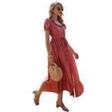 Burnt Orange Dress Women Summer Short Sleeves Maxi Dresses Short Sleeve Dress Women's Summer Maxi Dress