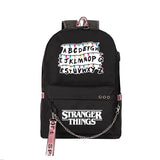 Stranger Things Hellfire Club Backpack Stranger Things School Bag USB Charging Backpack Large Capacity Travel Bag