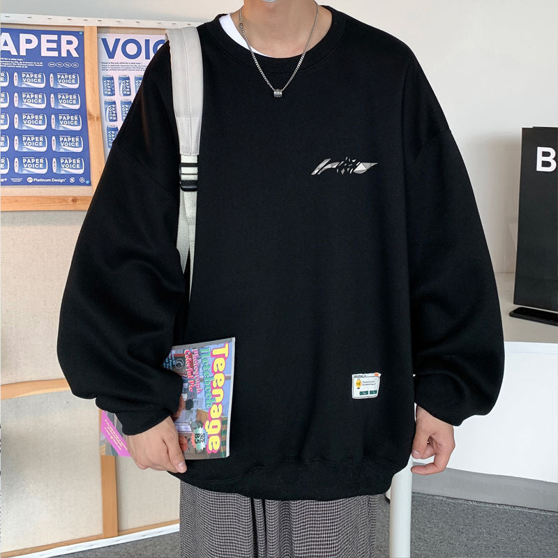 Men Sweatshirts Spring and Autumn Sweater Men's Baggy Coat Long-Sleeved Top