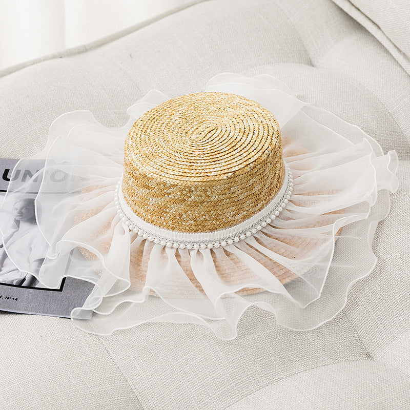 Italian Fedora Hats Summer Women's Lace Decor Hat Summer Fashion Sun Protection Hat