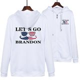 Let'S Go Brandon Hoodie English Letter Pattern Men And Women Hooded Zipper Sweatshirt