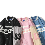 Baby Blue Varsity Jacket Baseball Jacket Men's and Women's Autumn Loose
