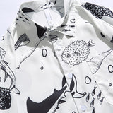 Men T Shitrs Summer Men's Printing Lapel Shirt Short Sleeve