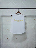 T Shirt Balmain Spring/Summer Letter Cotton round Neck Sleeveless Vest T-shirt for Women