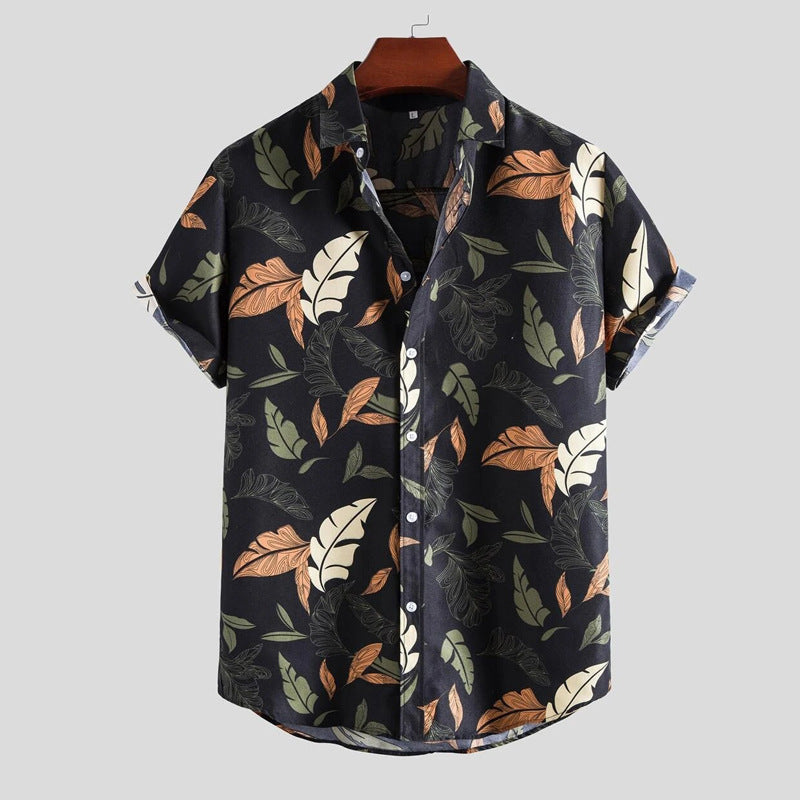 Men Hawaii Shirts Summer Cotton Linen Men's Shirt