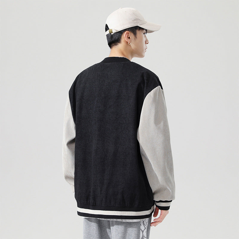 Blue Varsity Jacket Men's Jacket Autumn Youth Men's Jacket Baseball Uniform