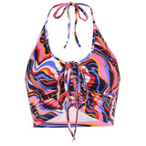 Women Rave Outfits Tops Summer Women's Colorful Vest Top