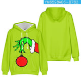 Grinch Hoodie Christmas Grinch Printed Casual Hooded Sweater Autumn And Winter