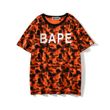 Wgm Shirt Bape Shark Head Men And Women Digital Printing Casual Sports Short Sleeve