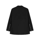 Men's Casual Suit Man Blzer Dark Solid Color Zipper Decorations Blazer Men's Single Breasted Loose Casual Small Suit