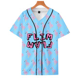 Baggy Baseball Jersey Printed Break Fashion Short Sleeve Baseball Uniform