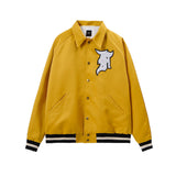 Yellow Varsity Jacket Fog Jacket High Street Embroidery Fear of Fog Jacket Men's and Women's Same Style Baseball Uniform Flight Jacket