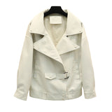 Women PU Leather Jacket Biker Motorcycle Coat Leather Jacket Women 'S Spring and Autumn Loose Biker 'S Leather Jacket
