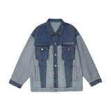 Men Denim Coat Jean Jackets Letter Multicolor Printing Denim Jacket Men's Loose Lapels Jacket Vintage Denim Jacket