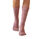 Winter Chunky Cable Thick Knit Thigh High Socks Long Stockings Boot Adult Bunching Socks Female