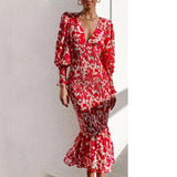 Emery Rose Dresses Autumn Printing Maxi Dress