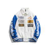 Black Varsity Jacket Spring and Autumn Baseball Uniform Loose Stitching Couple Workwear Jacket Men's Japanese Leisure Jacket Men's