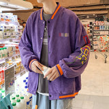 Corduroy Varsity Jacket Men's Spring and Autumn Retro High Street Couple Baseball Uniform
