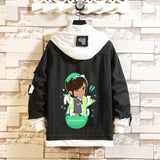 Comic Denim Jacket Casual Loose Denim Jacket Coat Printing