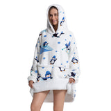 Hoodies Blankets Lengthen and Thicken Homewear Pajamas Flannel