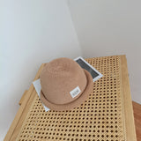 Beanies Solid Color Curling Dome Bucket Hat Women's Spring and Summer Cotton and Linen Painter Cap