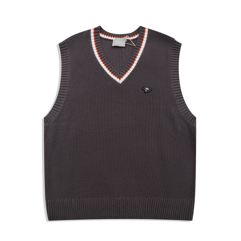 Men Sweater Vest Simple Style Sweater Vest Vest Men's Street Trend Loose V-neck Outerwear Sleeveless Sweater