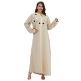 Muslim Women Stylish Kashibo Abaya Muslim Ladies Long Gown Islamic Clothing Jilbab Jalabiya Casual Loose Solid Color Dress