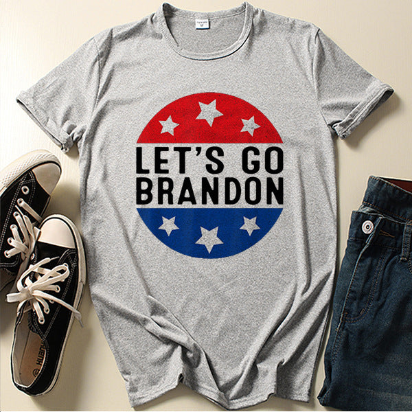 Let'S Go Brandon T Shirt Summer Xingx Pattern Short Sleeve T-Shirt