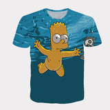 Homer Simpson Shirt Cartoon 3D Digital Printing Casual T-shirt
