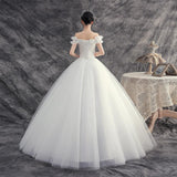 Women's Evening Dress Ball Gown Princess Quinceanera Wedding Dresses Fashion Maternity Puffy Jumpsuit Off Shoulder White Wedding Dress