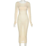 Mini Club Dresses Women's Clothing round-Neck Long-Sleeved Dress Women