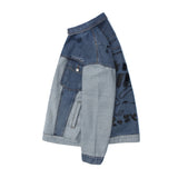 Men Denim Coat Jean Jackets Letter Multicolor Printing Denim Jacket Men's Loose Lapels Jacket Vintage Denim Jacket