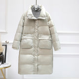 Women Winter Coats Puffer Jacket Down Coat Large Pocket Down Jacket Female Fashion Winter White Duck Down Coat