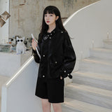 Cute Leather Jacket Fashionable Spring and Autumn Motorcycle Clothing Leather Jacket