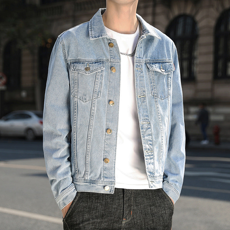 Paisley Denim Jacket Men's Spring and Autumn Denim Jacket Casual Jacket