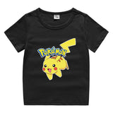 Children Pokemon Pikachu T Shirt Cotton Short Sleeve round Neck T-shirt Casual Sports