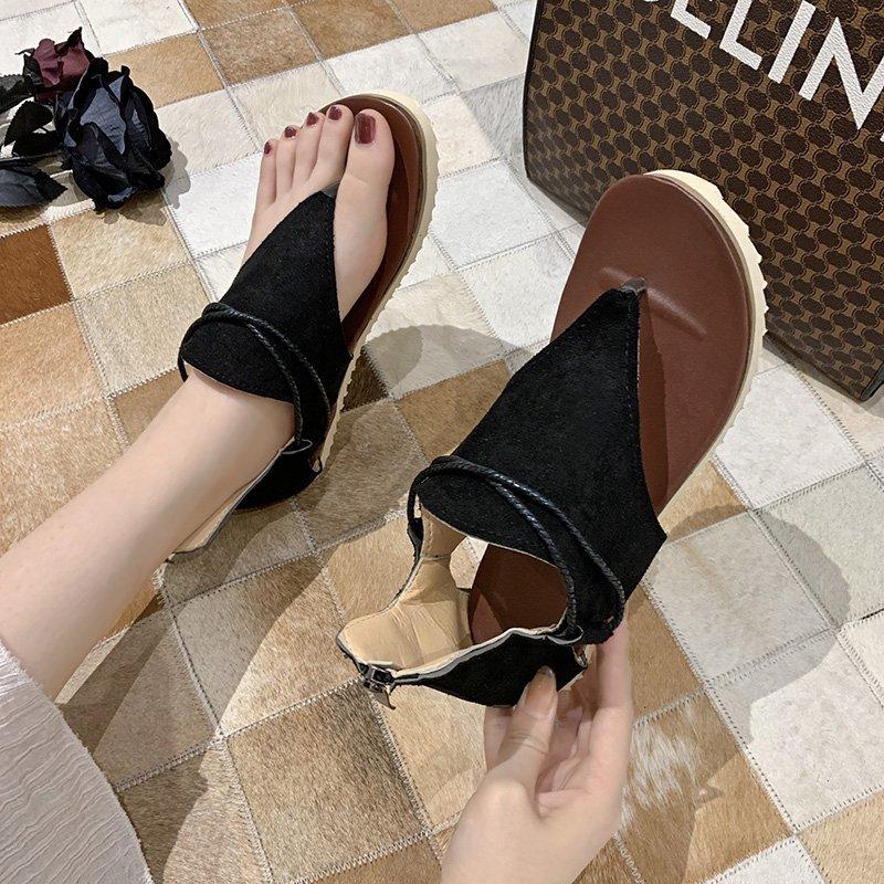 Women Open Toe Sandals Flats Summer Flat Casual Large Size Sandals