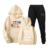Travis Scott Astroworld Hoodie & Pant 2 Piece Set Men's and Women's Hoodie Leisure Sports
