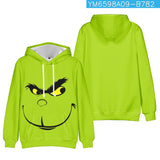 Grinch Hoodie Christmas Grinch Printed Casual Hooded Sweater Autumn And Winter