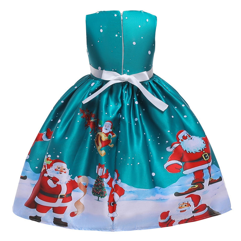 Toddler Girls Sequin Gown Dress Children's Christmas Clothing and Dress Performance Performance Skirt Princess Gown Dress